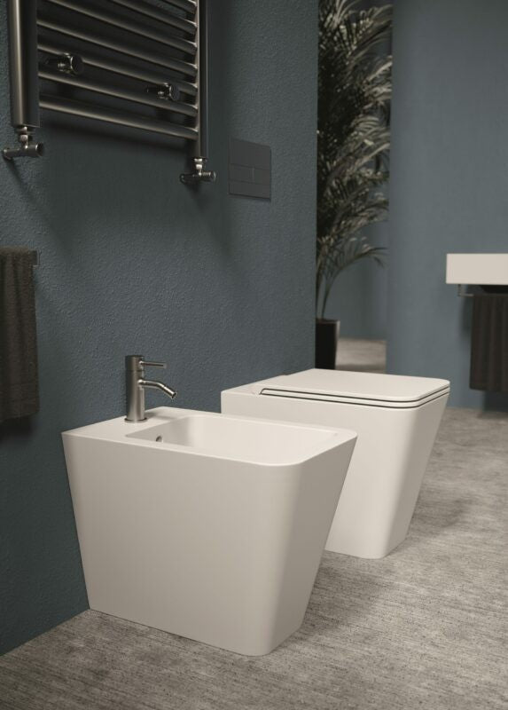 Coppia Di Sanitari Filo Parete Bianco Lucido Alice Ceramica - HIDE SQUARE