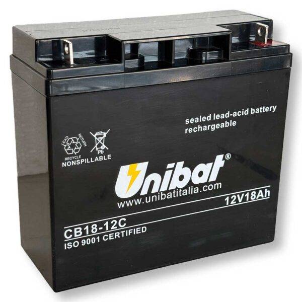 Batteria Servizi SLA Unibat 12V 18Ah Sigillata Senza Manutenzione