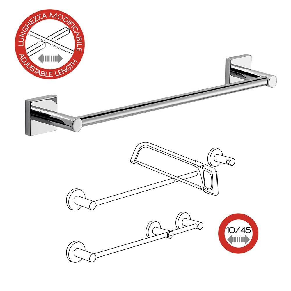 Portasalviette GEDY linea Fuji da 45cm Cromato