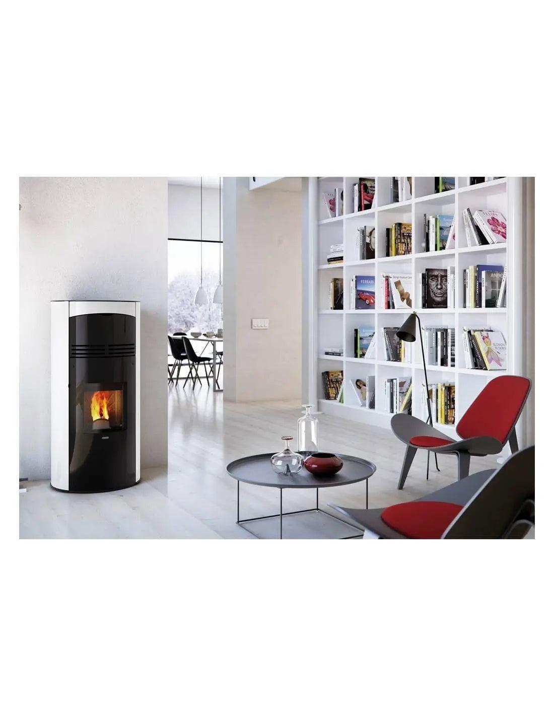 Stufa a Pellet Dal Zotto Modello Azzurra 9,6 kw Bianca - ECOCALORE