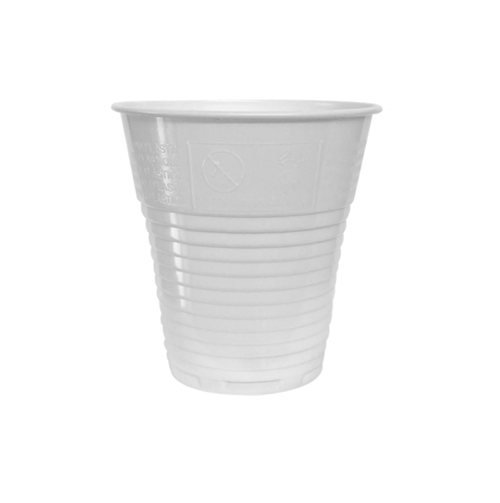 100 Bicchieri cappuccino 165 cc in plastica bianco - ECOCALORE