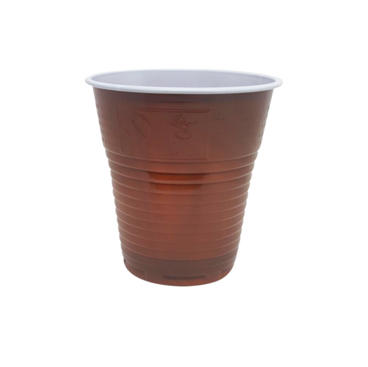 100 Bicchieri cappuccino 165 cc in plastica marrone - ECOCALORE