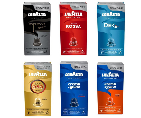 Kit assaggio 60 capsule Lavazza compatibili Nespresso - ECOCALORE