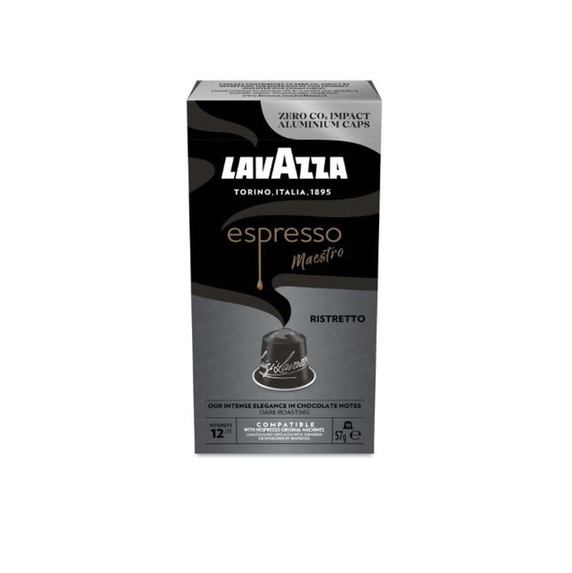 100 capsule Lavazza compatibili Nespresso in alluminio nero ristretto - ECOCALORE