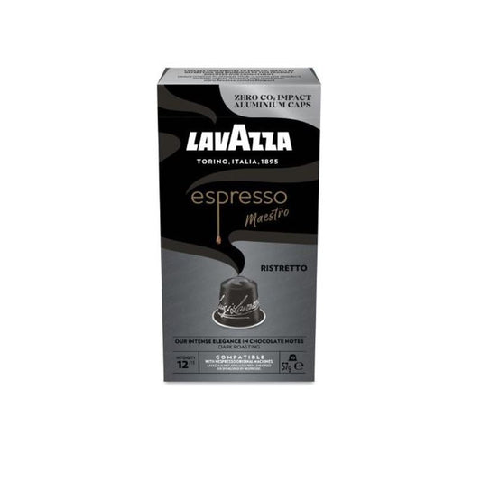 100 capsule Lavazza compatibili Nespresso in alluminio nero ristretto - ECOCALORE