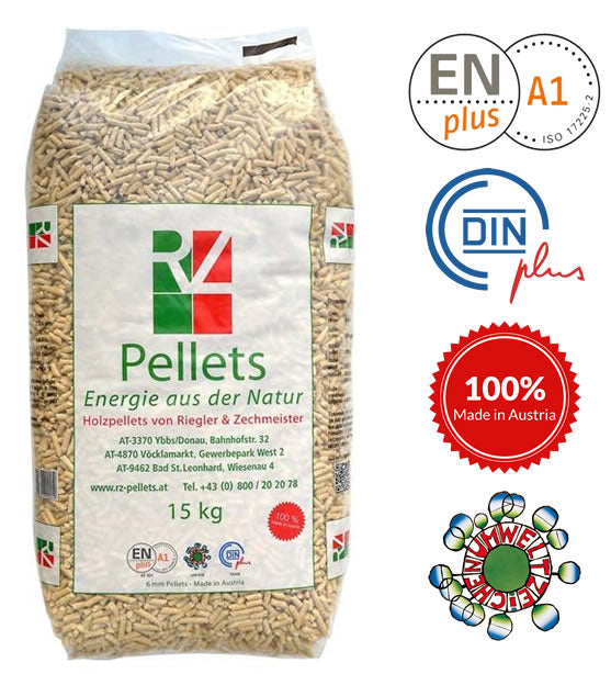 Pellet RZ Certificato ENplus A1 15 Kg Abete Bianco Austriaco