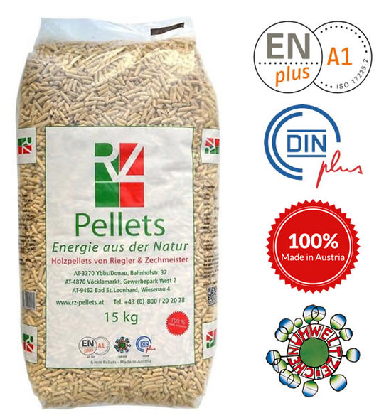 Pellet RZ Certificato ENplus A1 15 Kg Abete Bianco Austriaco