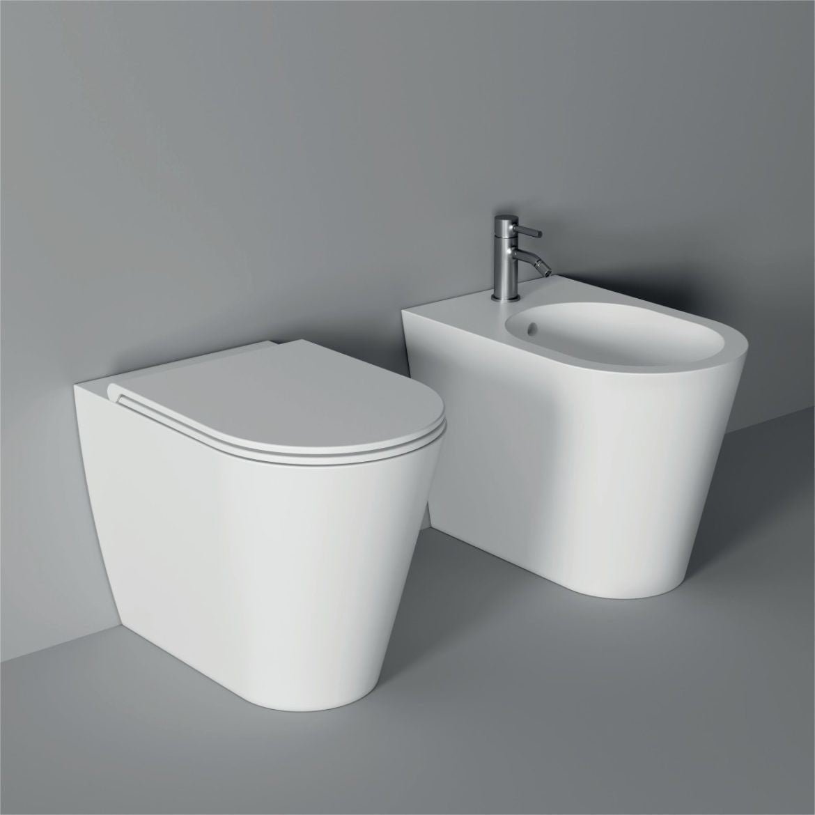 Alice Ceramica sanitari filomuro serie HIDE ROUND senza brida con sedile softclose