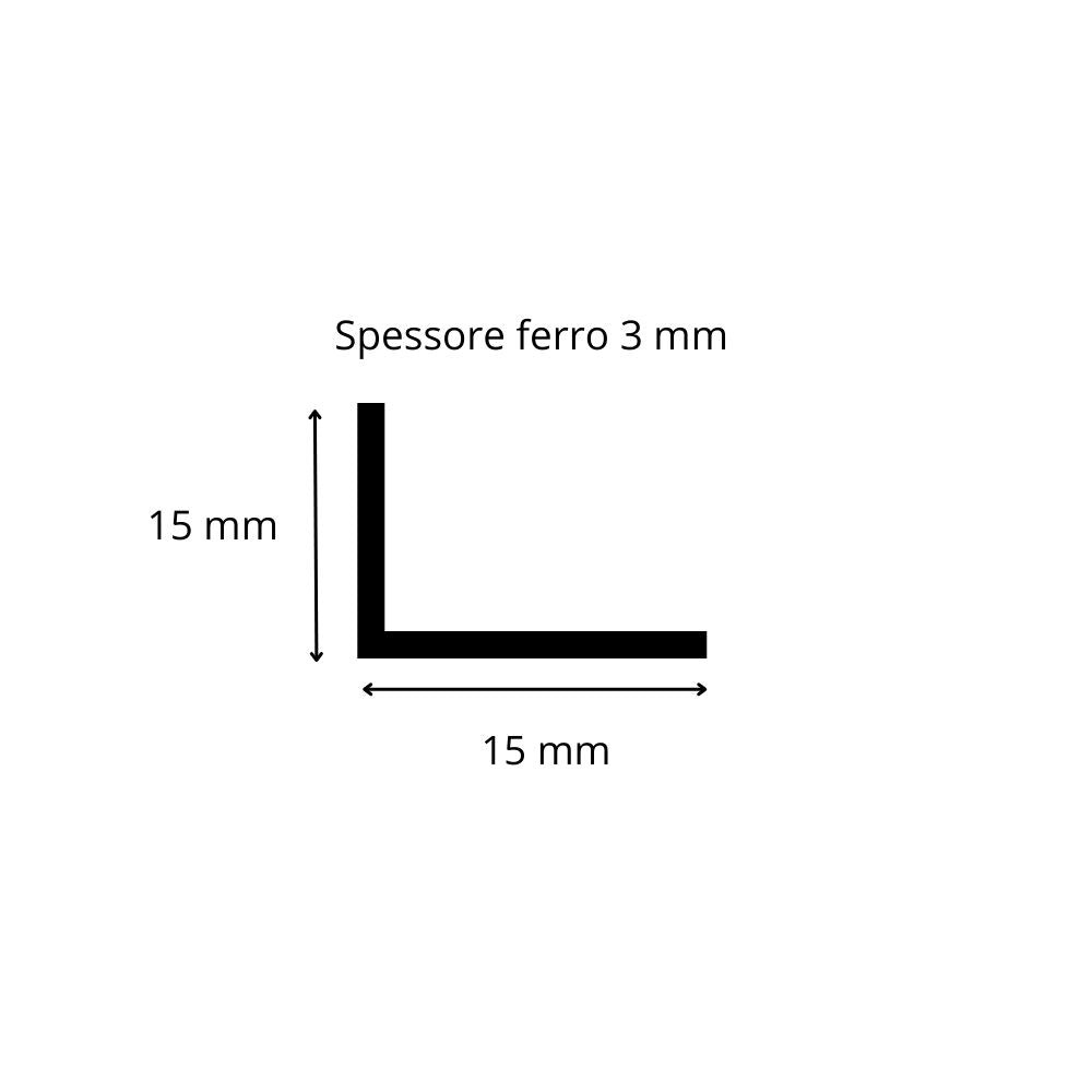 Ferro angolare 15x15 spessore 3 mm