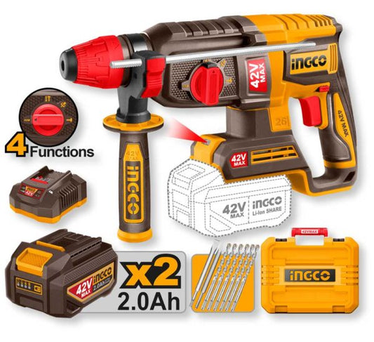 Tassellatore/Demolitore a Batteria 42V SDS Plus 2,5J - 2 Batterie 2.0Ah