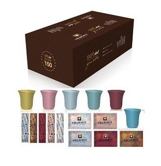 kit 100 palette 100 bicchieri 100 zucchero Lollo - ECOCALORE