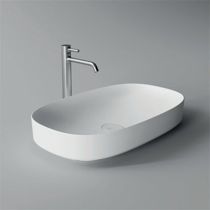 Lavabo da appoggio Alice Ceramica Form 65x40 cm in ceramica bianco lucido
