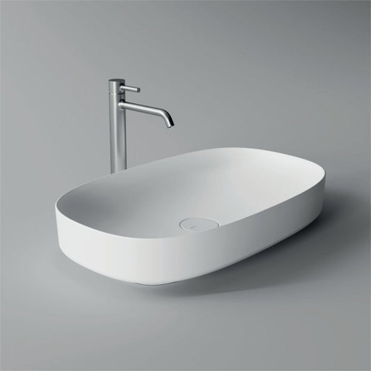 Lavabo da appoggio Alice Ceramica Form 65x40 cm in ceramica bianco lucido
