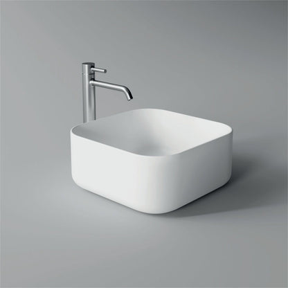 Lavabo da appoggio salvaspazio Alice Ceramica Unica 37x37 cm in ceramica bianco