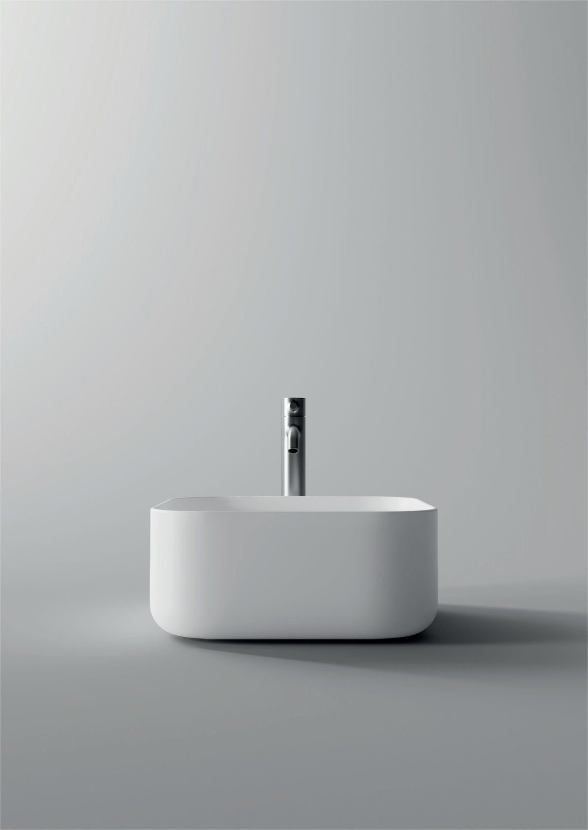 Lavabo da appoggio salvaspazio Alice Ceramica Unica 37x37 cm in ceramica bianco