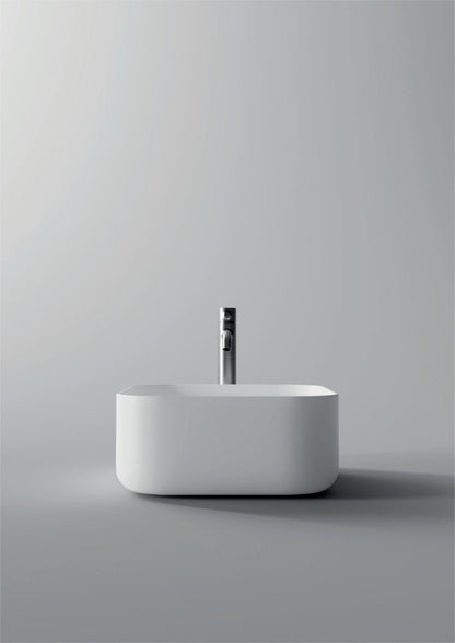 Lavabo da appoggio salvaspazio Alice Ceramica Unica 37x37 cm in ceramica bianco