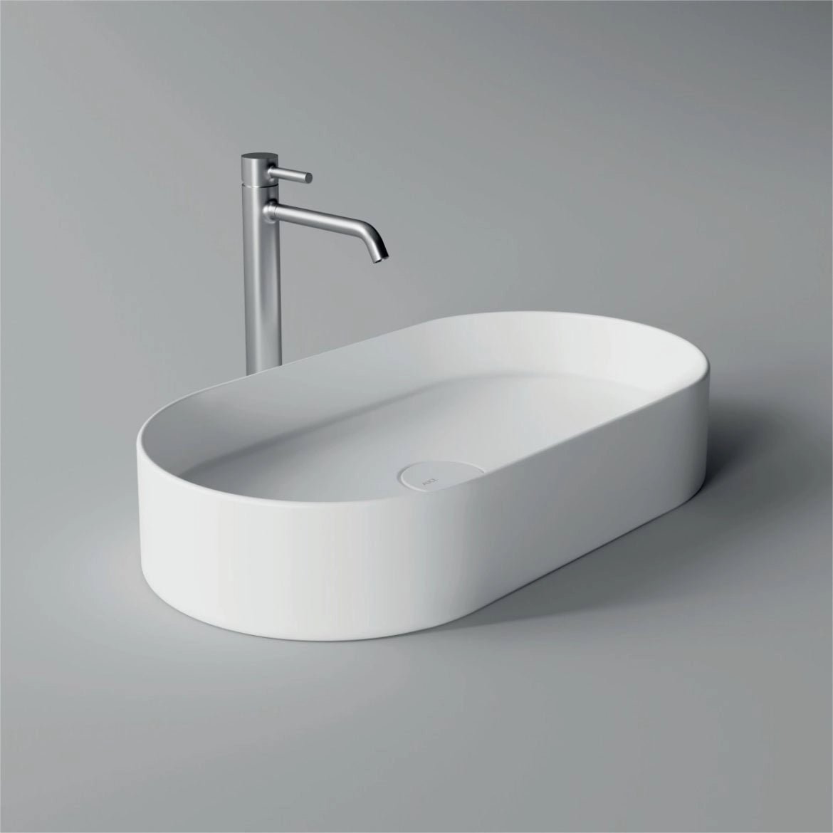 Lavabo da appoggio ovale Alice Ceramica Spy 66x35 cm bianco lucido