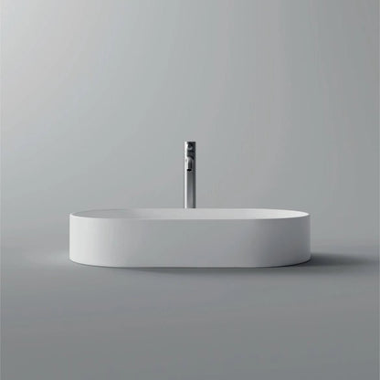 Lavabo da appoggio ovale Alice Ceramica Spy 66x35 cm bianco lucido