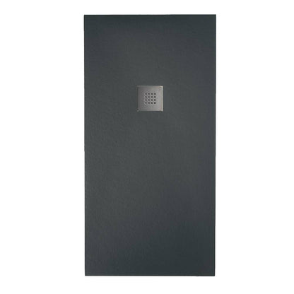 Piatto doccia effetto pietra 80x160 Antracite marmoresina pieno Piletta inclusa