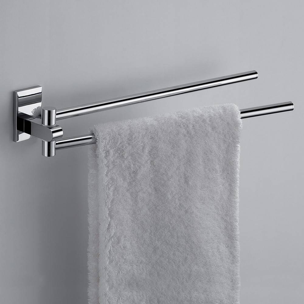 Portasalviette doppio a snodo Gedy Maine 36 cm cromato, in acciaio inox e Cromall