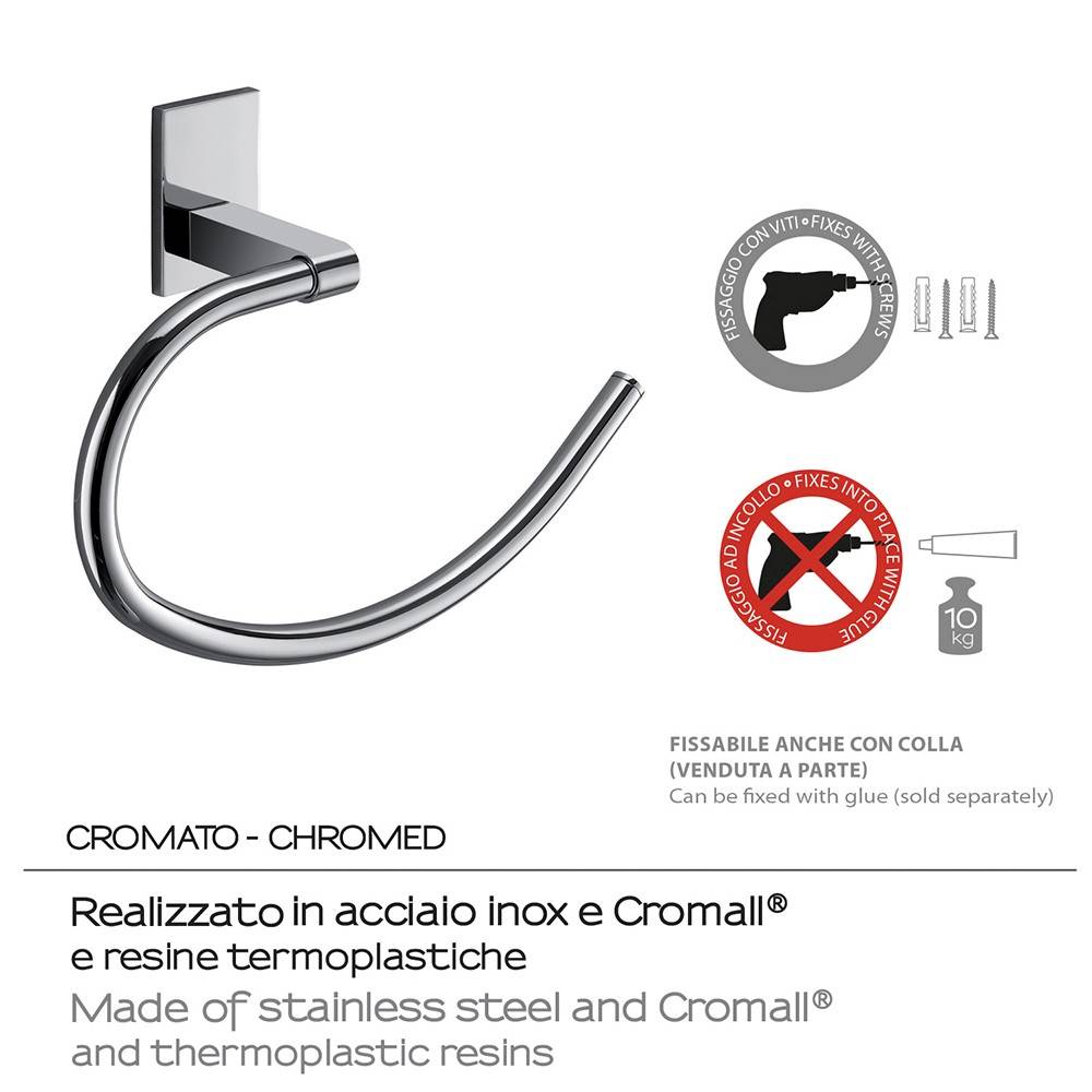 Portasalviette GEDY linea Maine ad anello Cromato