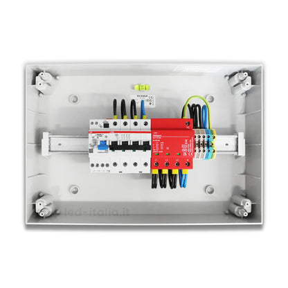 Quadro AC Trifase 10 kW 20 A 400 V con 8 Moduli, SPD, ABB e DEHN IP65