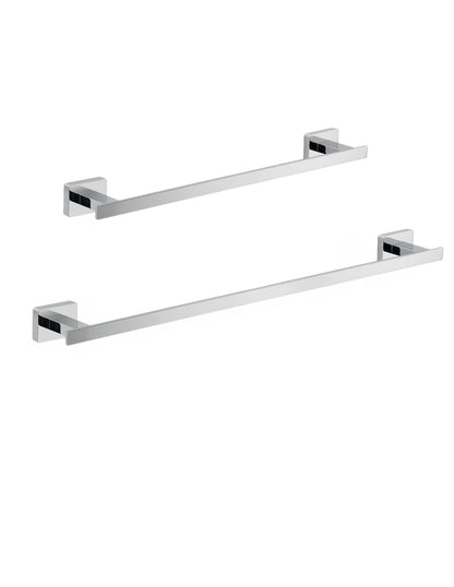Set 2 portasalviette Gedy Atena cromati, 35 e 60 cm, in acciaio inox e Cromall
