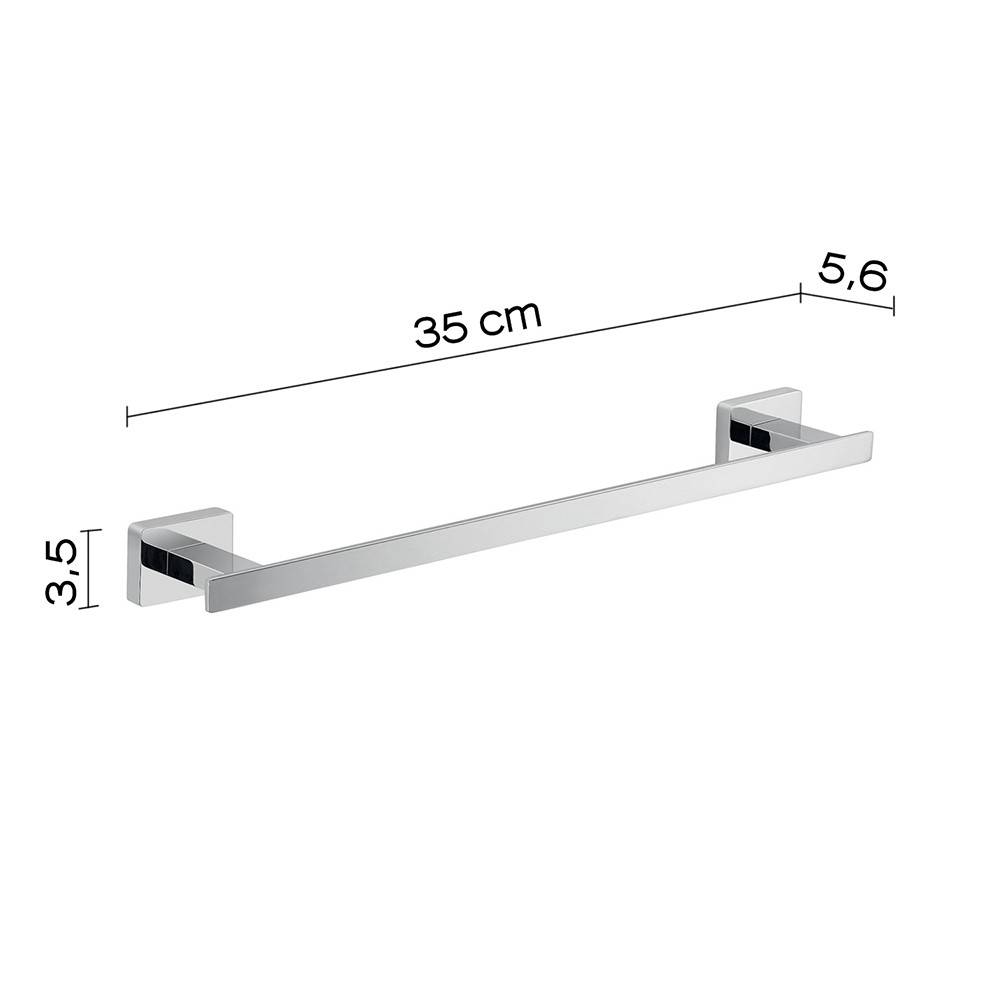 Set 2 portasalviette Gedy Atena cromati, 35 e 60 cm, in acciaio inox e Cromall