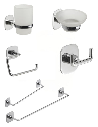 Set da 6 accessori a muro GEDY linea Teide cromato