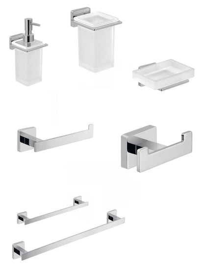 Set da 7 accessori a muro GEDY linea Atena cromato