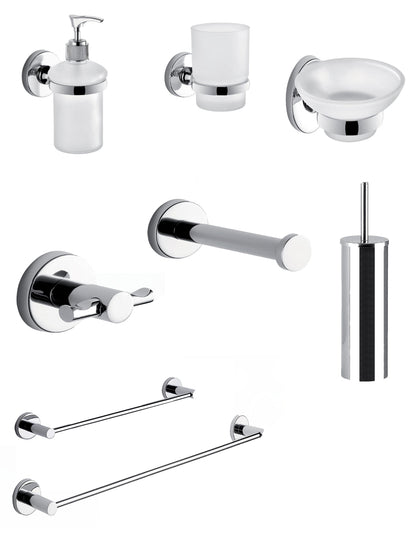 Set da 8 accessori a muro GEDY linea Felce cromato