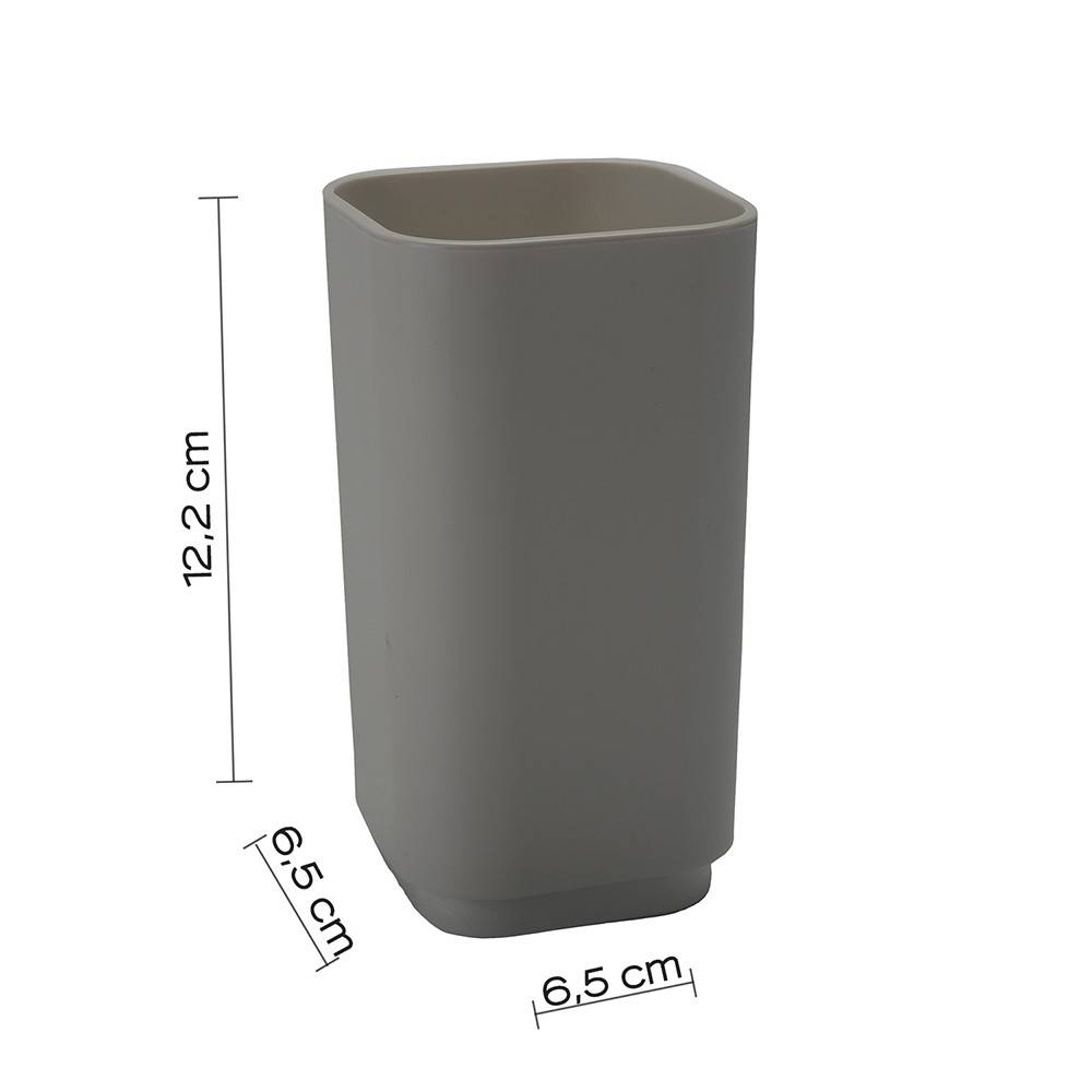 Set portaspazzolini, dosasapone e portasapone d' appoggio Gedy linea Seventy grigio