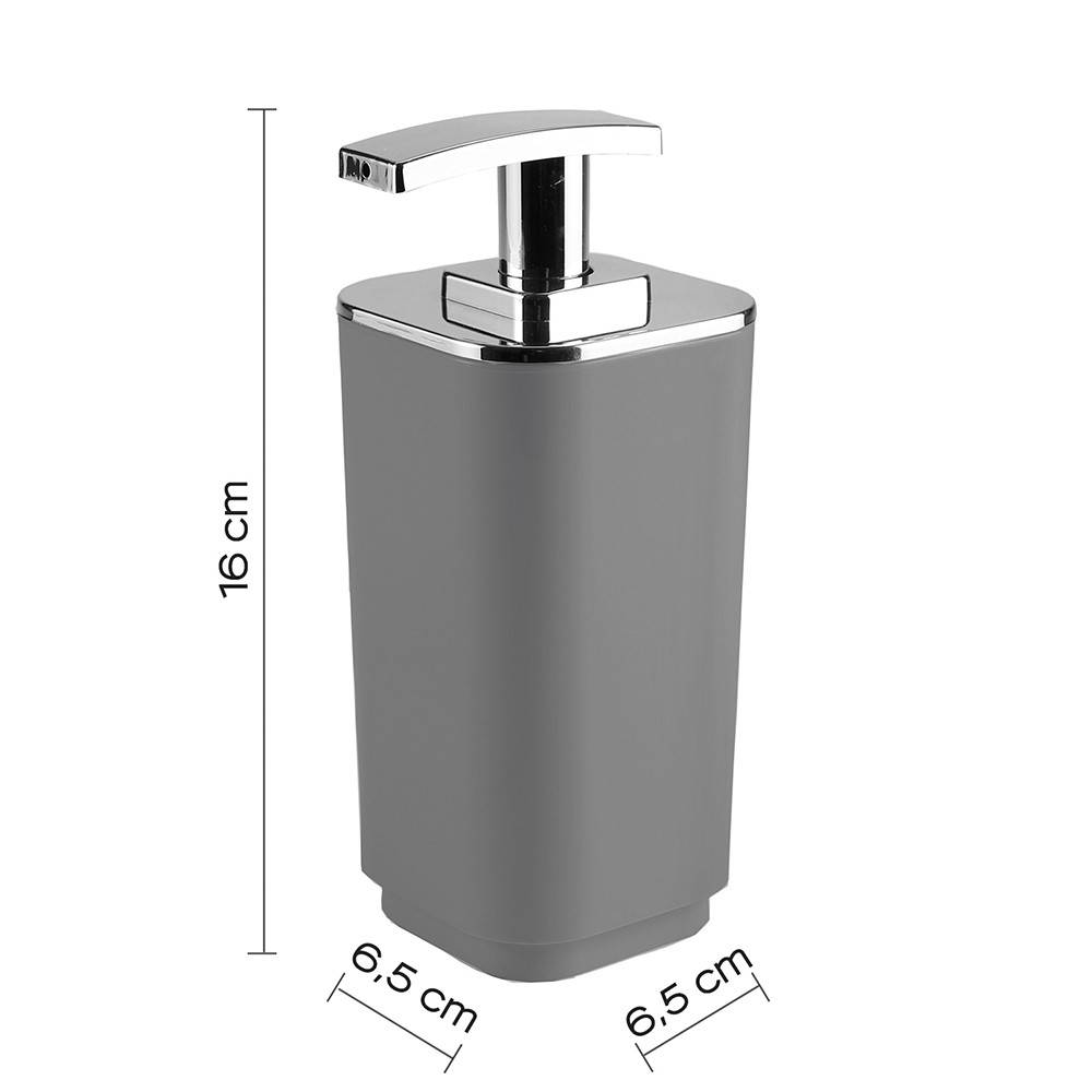 Set portaspazzolini, dosasapone e portasapone d' appoggio Gedy linea Seventy grigio