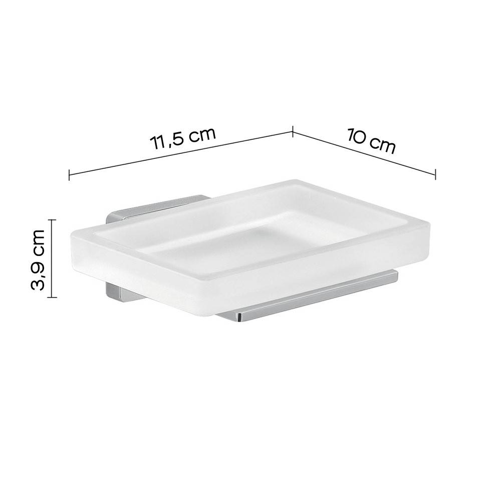 Set portaspazzolini, dosasapone e portasapone da muro Gedy linea Atena cromato