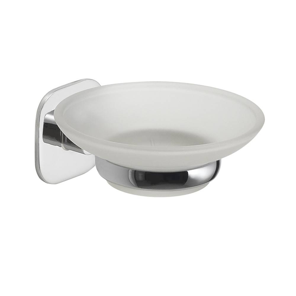Set portaspazzolini e portasapone da muro Gedy linea Teide cromato