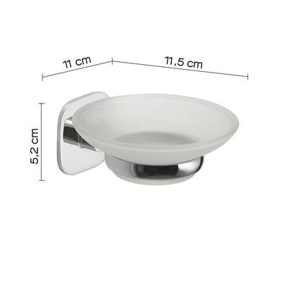 Set portaspazzolini e portasapone da muro Gedy linea Teide cromato