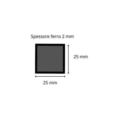 Tubolare ferro 25x25