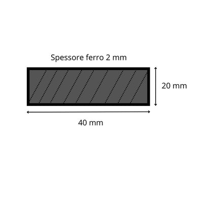 Tubolare in ferro 40x20 spessore 2 mm